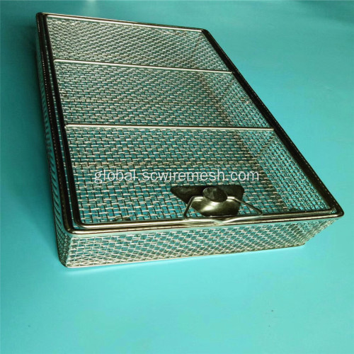 Metal Basket 304 Stainless Steel Wire Basket Series with Lid Manufactory